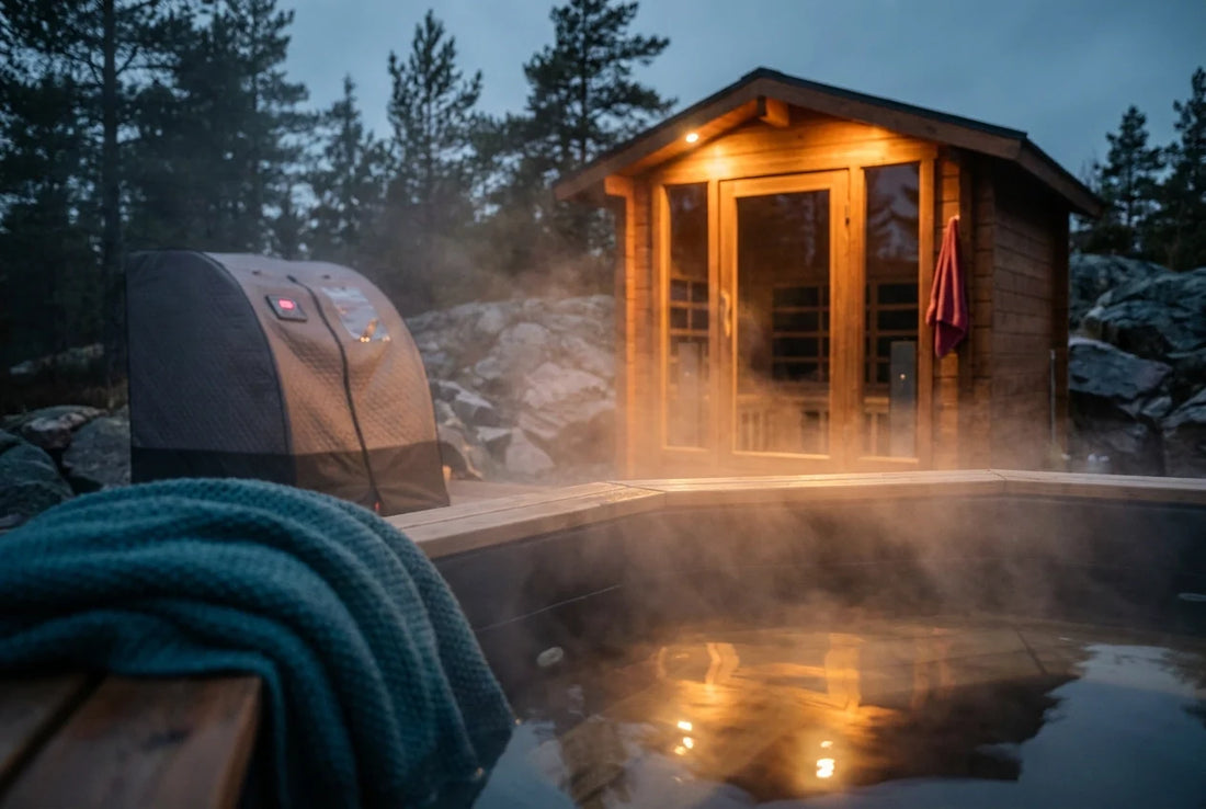 Professional header image for comparison analysis: Portable Infrared Sauna vs. Cabin Sauna: Which Is Worth B...