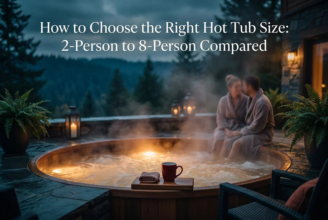Professional header image for comparison analysis: How to Choose the Right Hot Tub Size: 2-Person to 8-Perso...