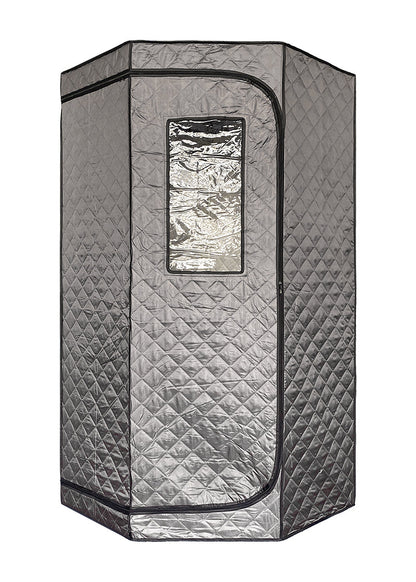 Blisspod Portable Personal Full Body 60 Min Rapid Steam Sauna | Pentagonal | Grey | Powerful 1600 Watts | 3.6L Stronger Steamer | 90X90X190cm